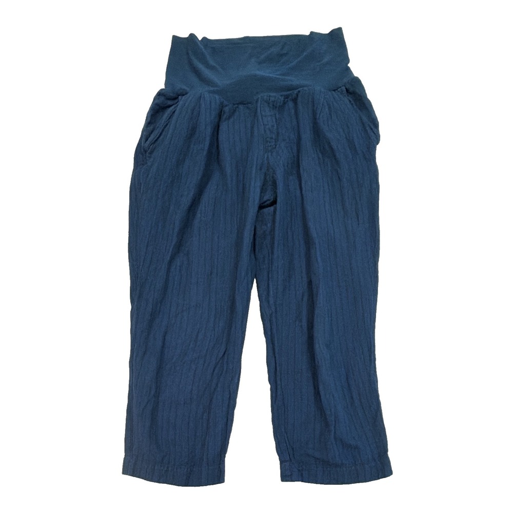 HEI by Anthropologie Women's Size S Blue Solid Pants Elastic Waist Pockets